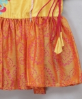 Ganpati Embroidered Orange Yello Dhoti Set