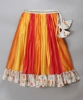 Orange Yellow Frill Organza Lehnga Set