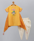Ganpati Embroidered Assymetric Kurta Dhoti