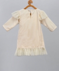 Off White Velvet Merry Christmas Dress