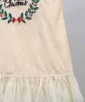 Off White Velvet Merry Christmas Dress
