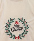 Off White Velvet Merry Christmas Dress