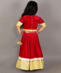 Pink Velvet Embroidered Blouse With Lehnga