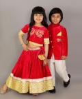 Pink Velvet Embroidered Blouse With Lehnga