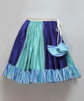 Blue Lehriya Frill Blouse And Lehnga Set