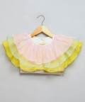 Pastel Frill Blouse With Parrot Print Lehnga