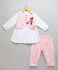 Holi Hai Girl Embroidered Kurta Pyjama Set