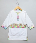 Happy Holi Kids Printed High Low Kurta Pyjama Set
