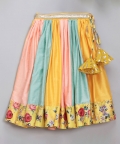 Yellow Floral Printed Off Shoulder Lehnga Set