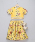 Yellow Floral Printed Lehnga Set
