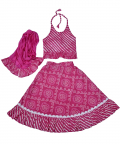Pink Bandhej Lehenga Set