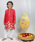 Pichwai Red Lotus Kurta 