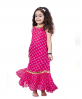 Pink Bandhani Embellished Dress