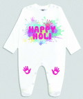 Happy Holi Heart Glittery  Romper