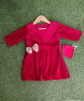 Velvet Bow Dress With Matching Facemask