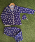 Blue Snowflake Print  Nightwear