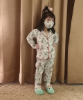 Grey Cat Print Nightsuit