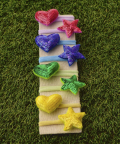Heart-Star Clip Hair Ties (Set of 8)