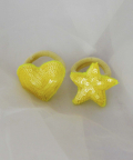 Heart-Star Clip Hair Ties,Yellow