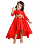 Flower Embelished Asymetric Gown