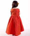 Flower Embelished Asymetric Gown