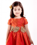 Flower Embelished Asymetric Gown