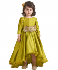 Flower Embelished Asymetric Gown