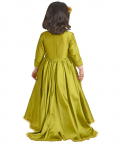Flower Embelished Asymetric Gown