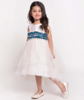 Blue Flower Embelished Gown