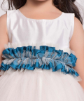 Blue Flower Embelished Gown