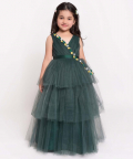 Flower Embelished Fit And Flare Gown