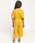 Jelly Jones Lace Emblished Culotte With Cold Shoulder Top-Yellow