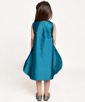 Jelly Jones Asymmetric Flower Emblished Top And White Shorts-Turquoise