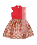 Rosy Red Lehenga, Blouse & Dupatta Set