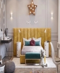 Brynn Yellow Double Bed With Head Board