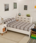 Boy Scout Grey Plaid Bedsheet Set Super King Flat Sheet