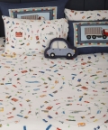Wheels In The City Flat Sheet Super King Flat Sheet