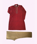 Red Embroidered Kurta Set