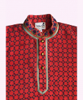 Red Embroidered Kurta Set