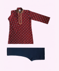Embroidered Maroon Kurta Set