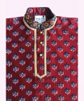 Embroidered Maroon Kurta Set
