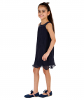 Pleated Ggt Dress With Beaded Neck Band