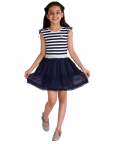 Stripe Top Dress With Silver Dot Skirt