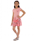 Front Tie Up Dress With Printed Skirt