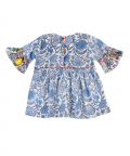 Multi Color Floral Embroidered Cotton Dress
