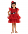 Wine Dress With Head Accessory