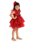 Wine Dress With Head Accessory