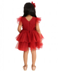 Wine Dress With Head Accessory