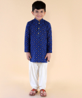Blue Chikankari Kurta With Patiala