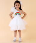 One Shoulder Rainbow Dress